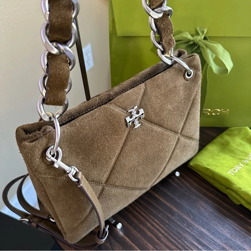 Tory Burch SMALL KIRA DIAMOND QUILT SUEDE SHOULDER BAG - Picture 8 of 16